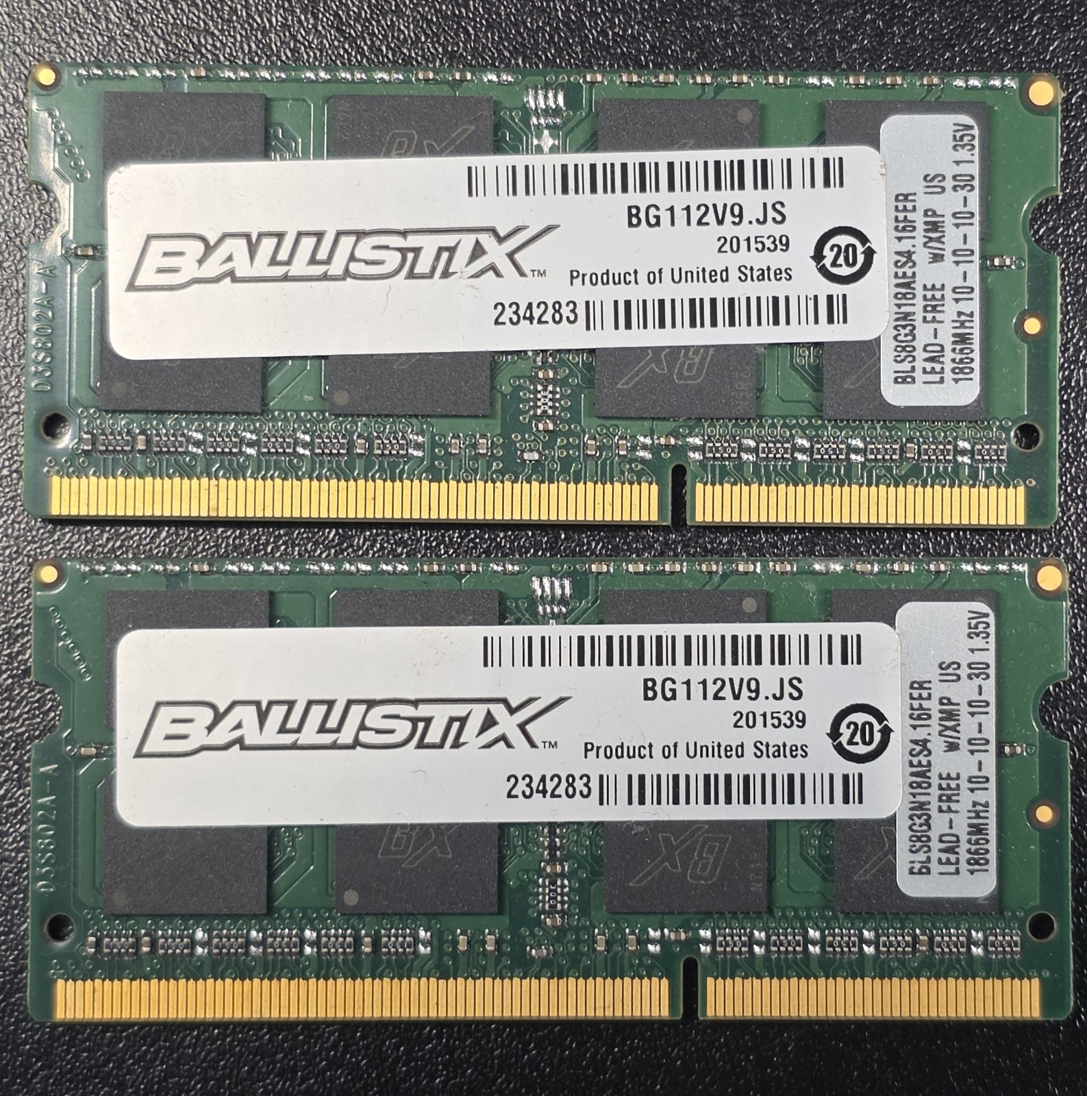 Crucial Ballistix Sport 16GB 2x8GB DDR3L 1866MHz CL10 SODIMM BLS8G3N18AES4