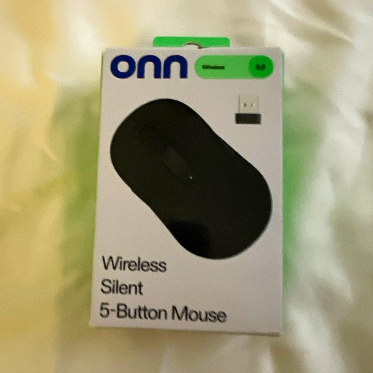 onn Wireless Silent Optical Standard Mouse, 5-Button Scroll Wheel, Black