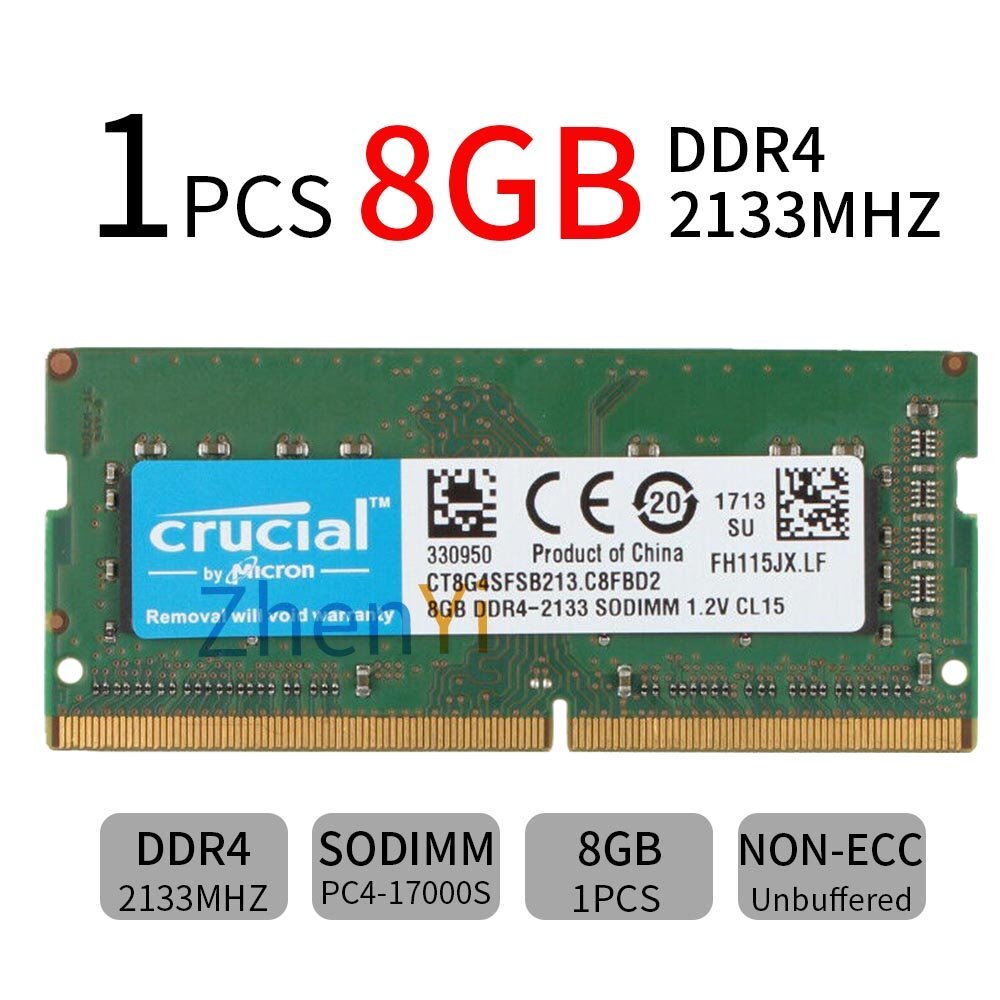 8GB 4GB DDR4 PC4-17000S 2133MHz 1.2V CL15 Laptop Memory SODIMM RAM For Crucial
