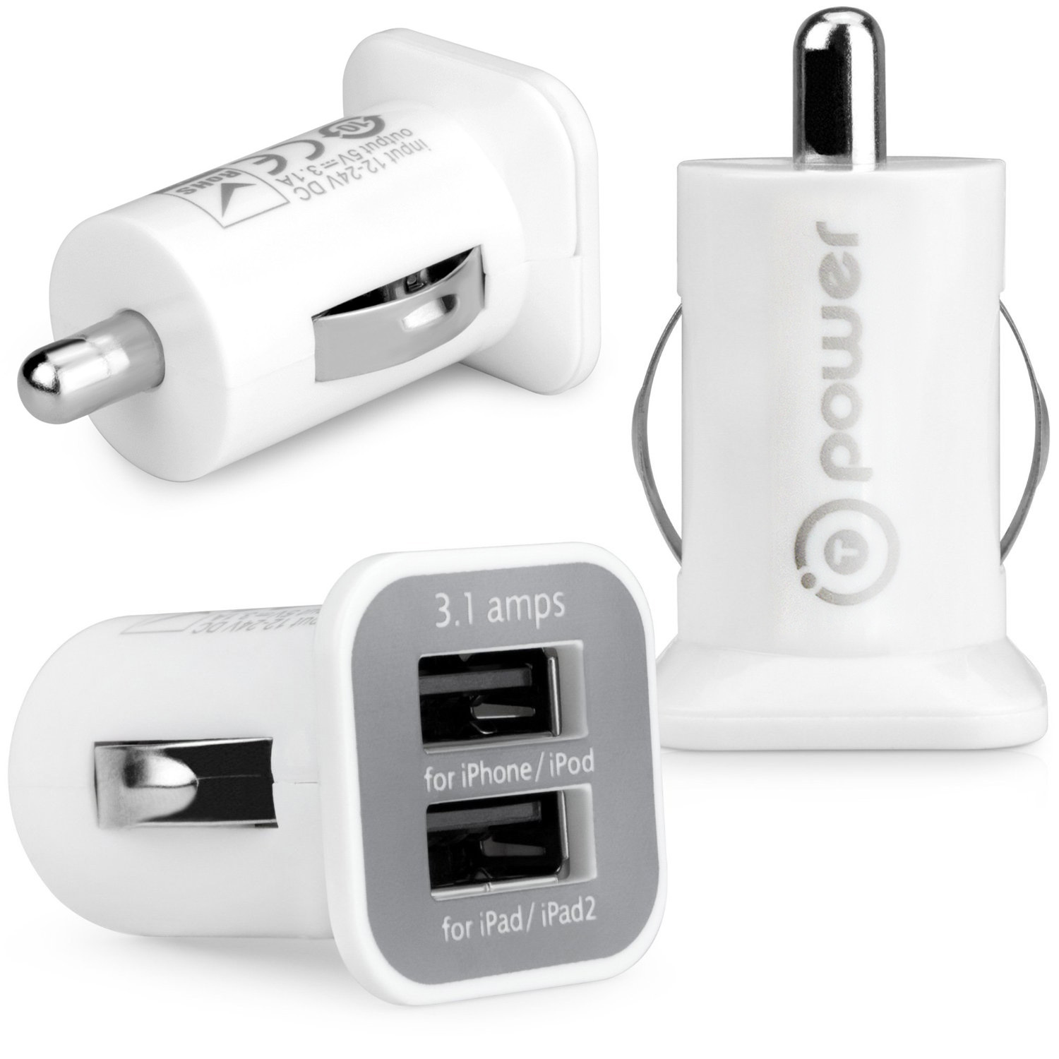 T-Power T-Power ( TM ) Dual USB Ports 5v 3.1-amp 12-24V Car Charger