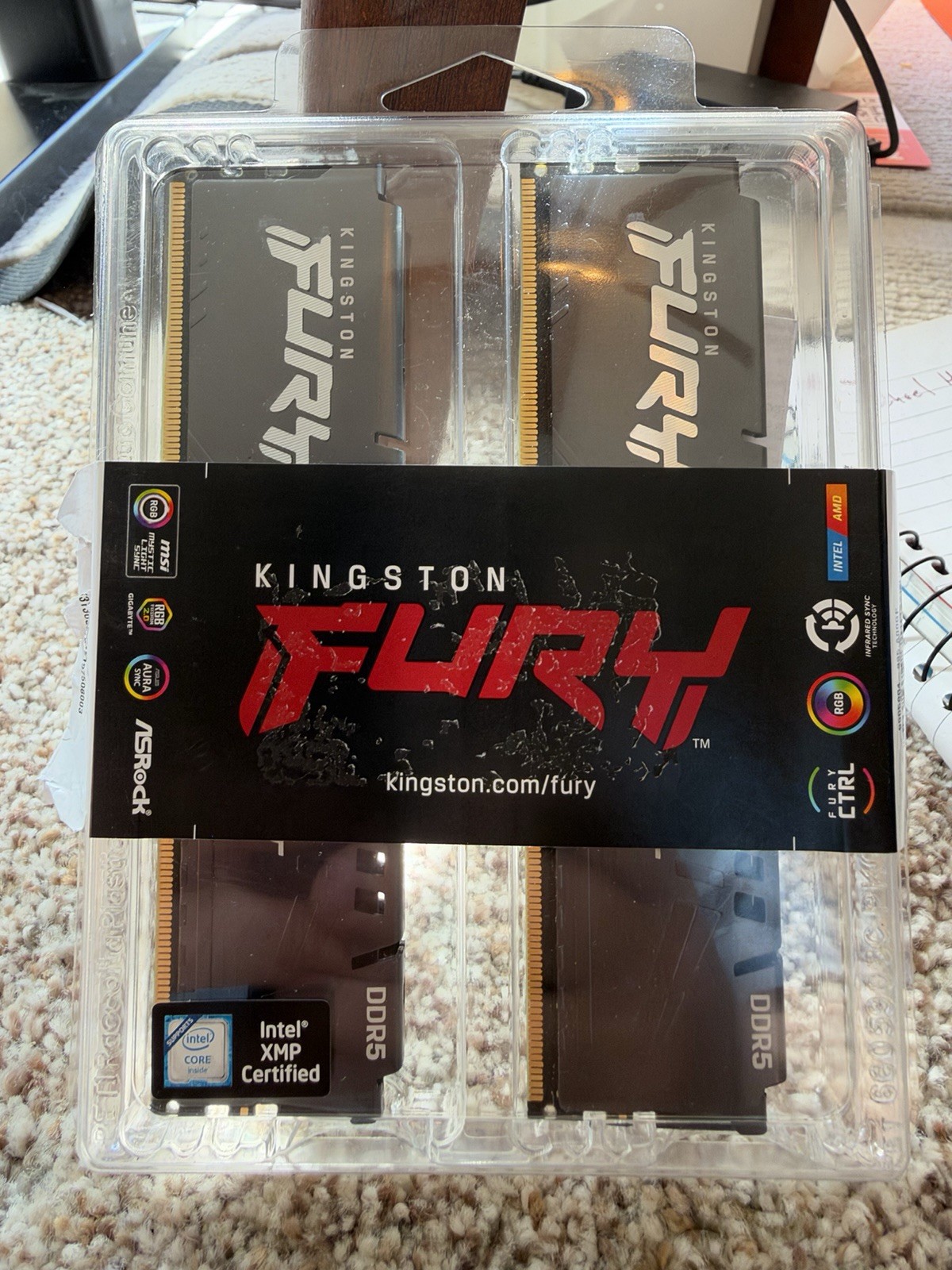 64GB (2x32GB) Kingston Fury Beast DDR5-5200 RAM UDIMM Desktop (XF1R8M-HYM-A)