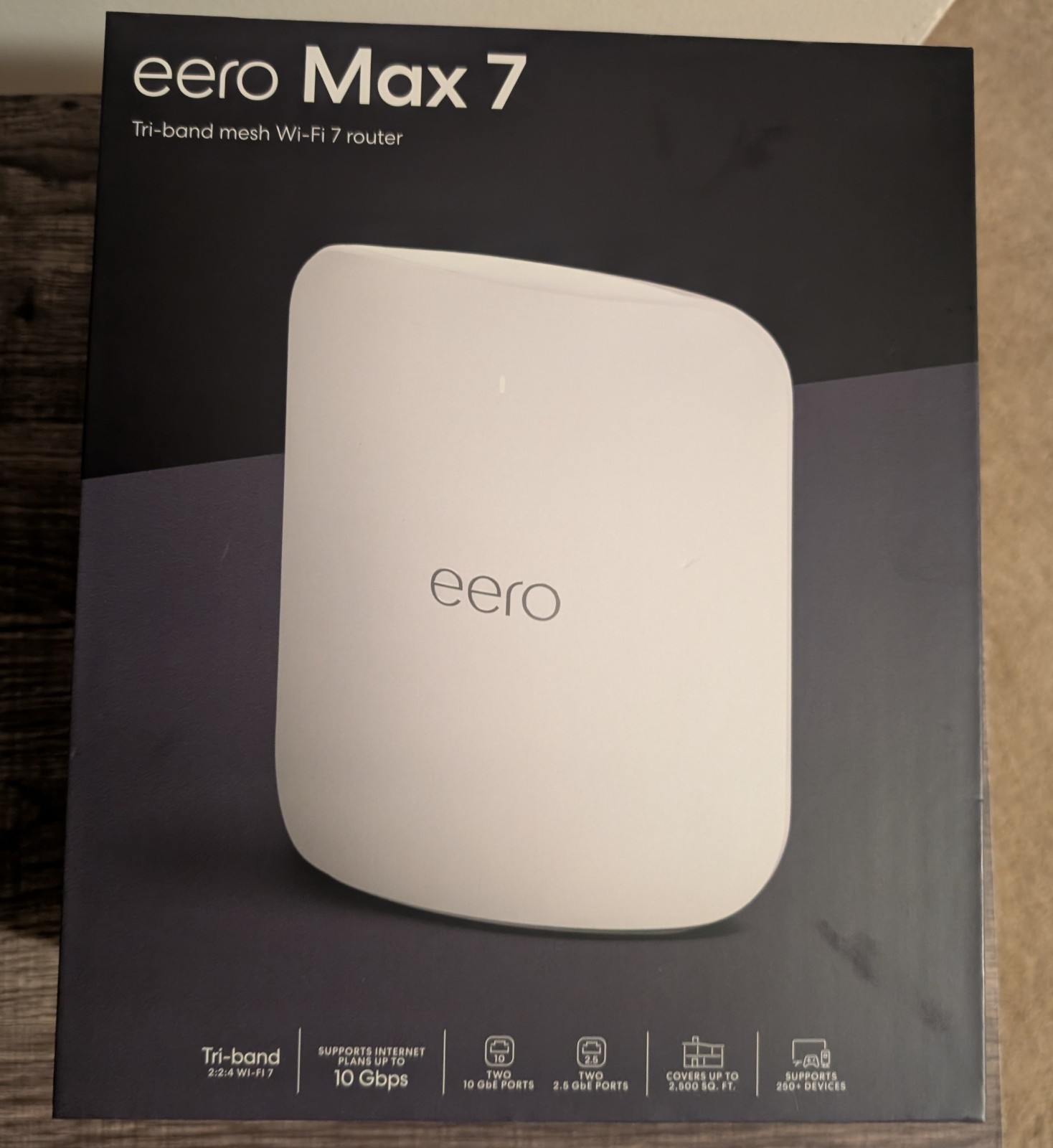 eero Max 7 Tri-Band Mesh Wi-Fi 7 Router White 4-Port to 10GbE - NO ISP