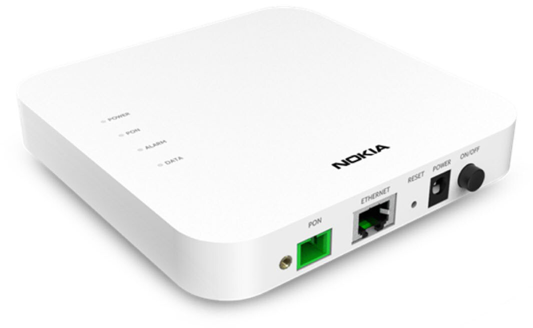 Nokia New XS-010G-Q XGS PON ONT, 1x 100M/1G/2.5G, US power plug