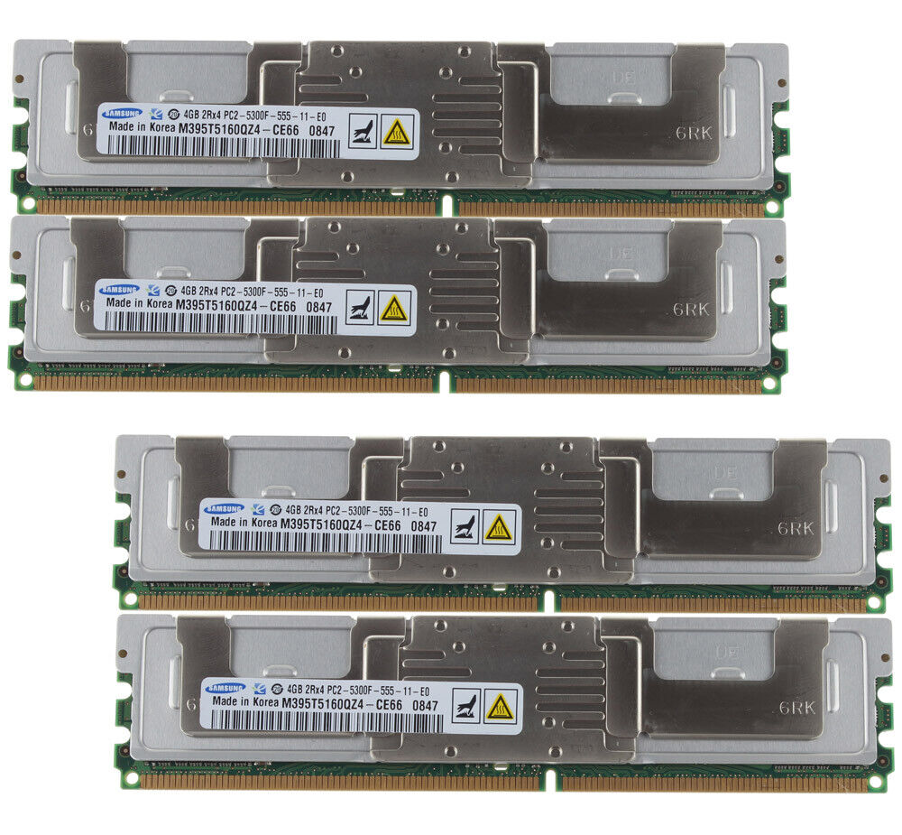 16GB For Samsung 4X 4GB DDR2 2RX4 PC2-5300F 667MHz FB-DIMM ECC Server Memory RAM