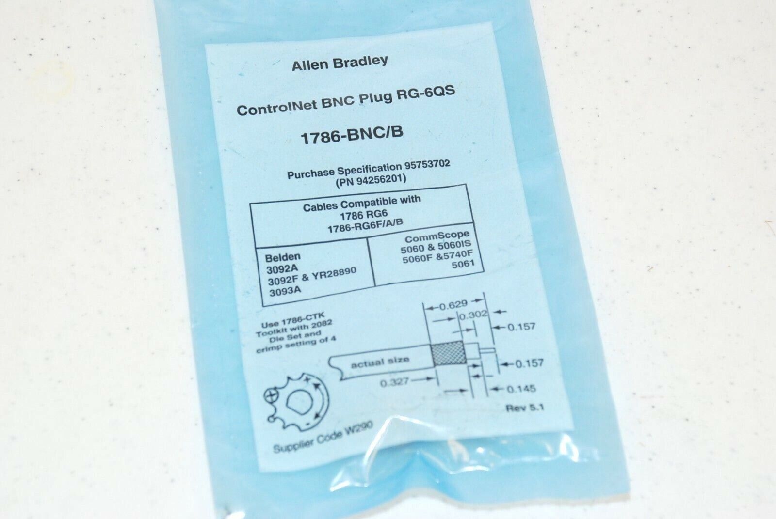 New Sealed AB 1786-BNC/B Controlnet Coaxial Connector 