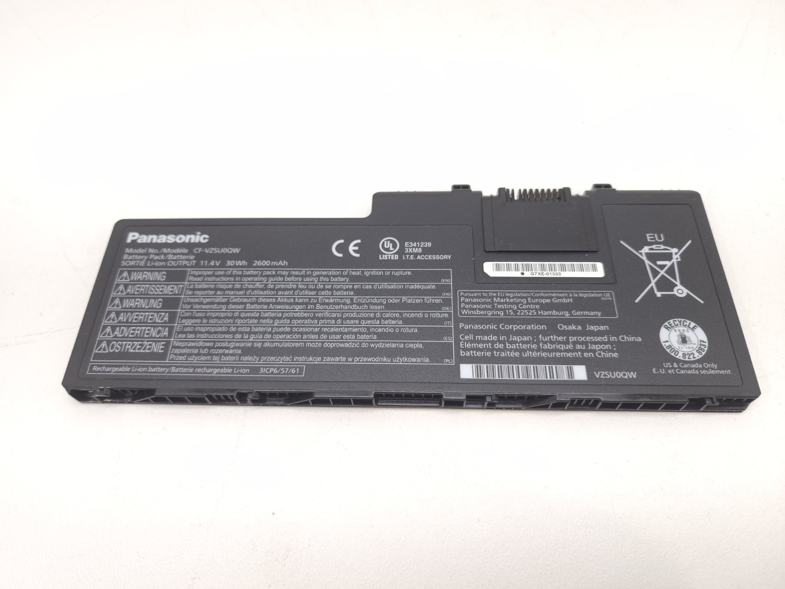 Panasonic CF-20 FZ-A2 Original Battery Pack CF-VZSU0QW 11.4V 2600mAh 30WH Used