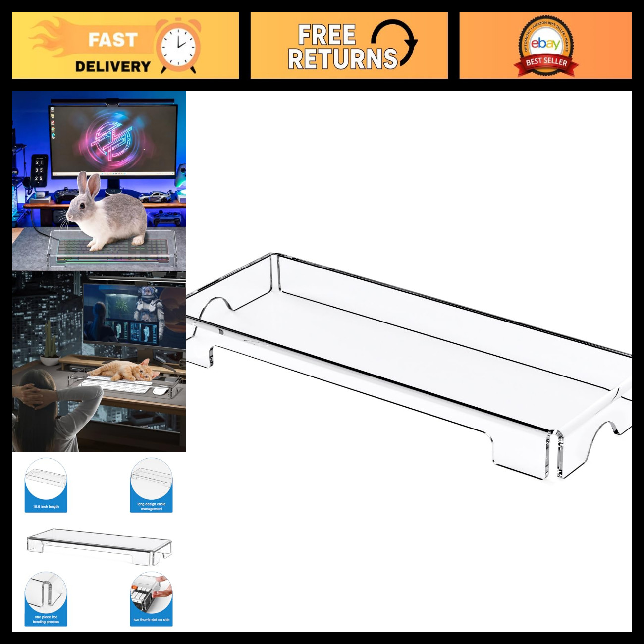 Acrylic Keyboard Cover Protector for Mechanical Keyboards - Dustproof & Clear 17
