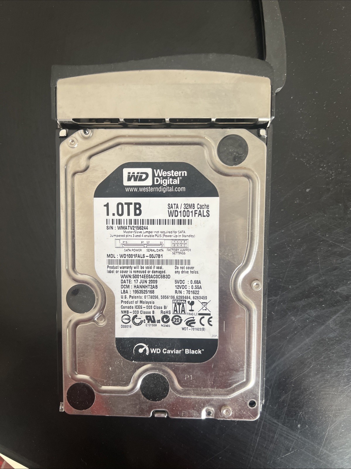 WD WD1001FALS-403AA0 32MB 3Gb/s 7200rpm 655-1567D Thailand 3.5" 1000gb Sata HDD