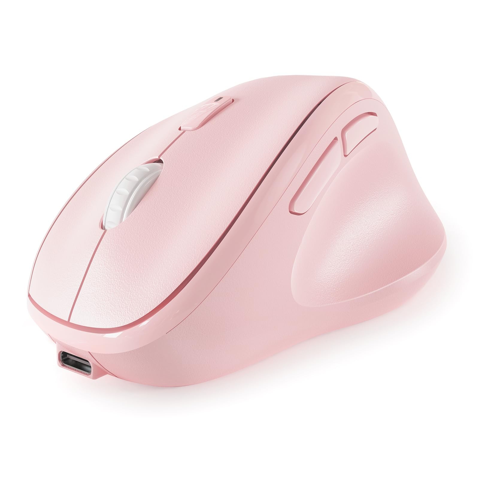 Micropack Wireless Bluetooth Mouse Ergonomic Vertical Rechargeable Silent Pink