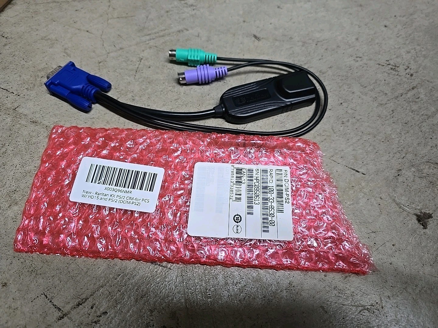 Raritan Computer Interface Module (CIM) for PS/2 Ports KVM Cable Black