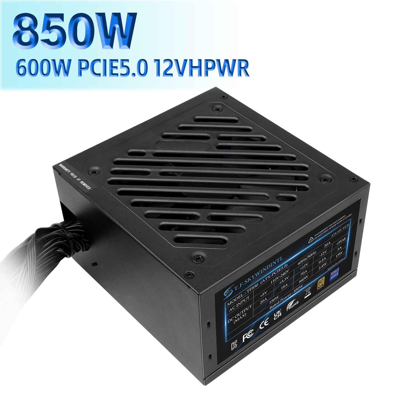 TFDP 850 Watt 80 PLUS Gold PSU, ATX3.0 & PCIE5.0 Gaming Power Supply
