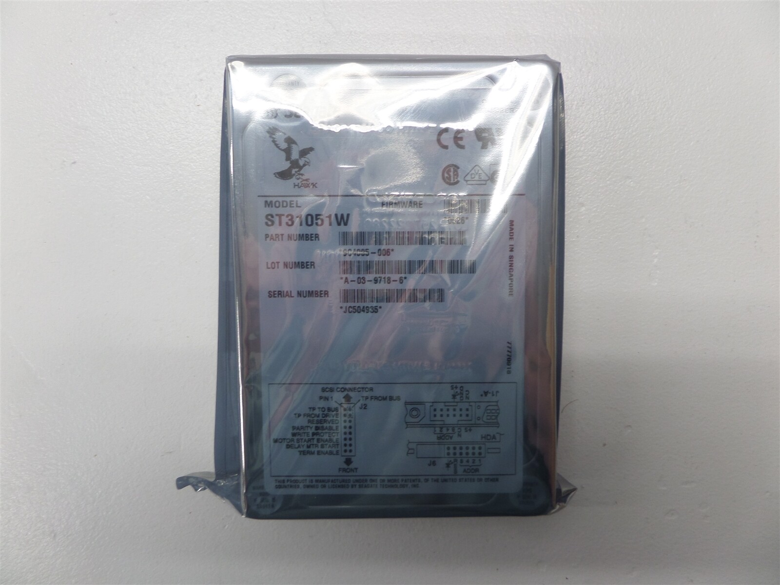 Seagate Hawk ST31051W 1GB 3.5" SCSI Hard Drive 9C4005-006
