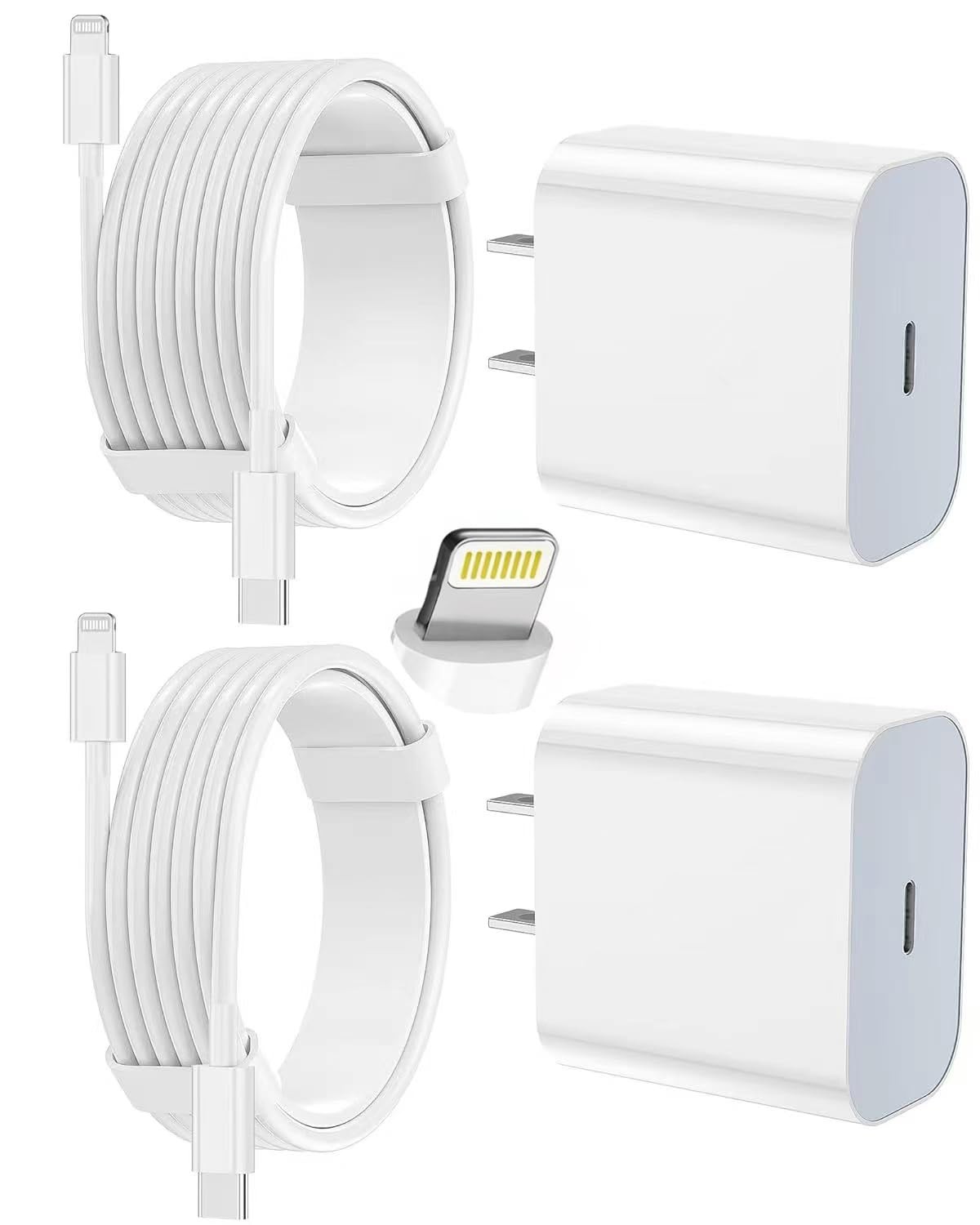 iPhone Charger Fast Charging 2 Pack Type C Wall Charger Block with 2 Pack [6FT&1