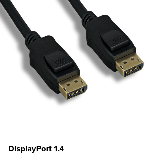 KNTK 10' DisplayPort 1.4 Cable 32AWG Male to Male Cord Latched 4K/8K HDR HDTV PC