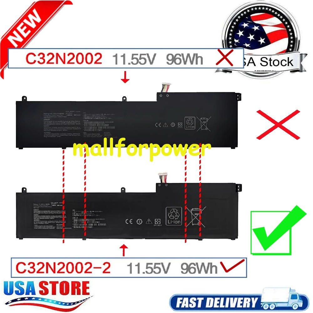 New Replacement C32N2002-2  Battery for Asus ZenBook Pro 15 Flip OLED series