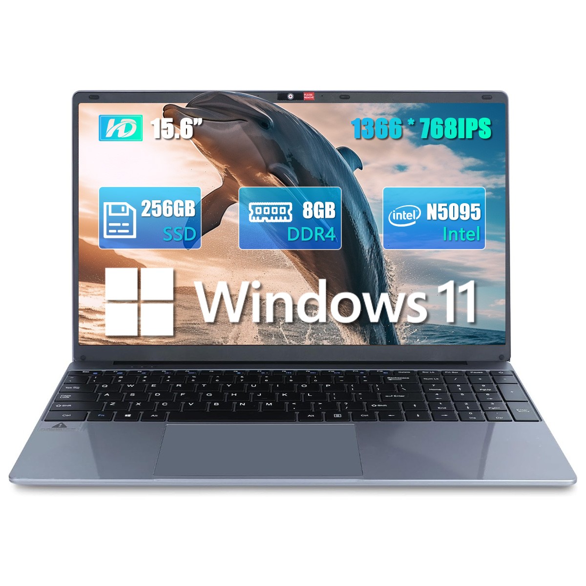 New 15.6" Windows 11 Laptop, Intel Celeron N5095 8GB RAM 512GB SSD, Business