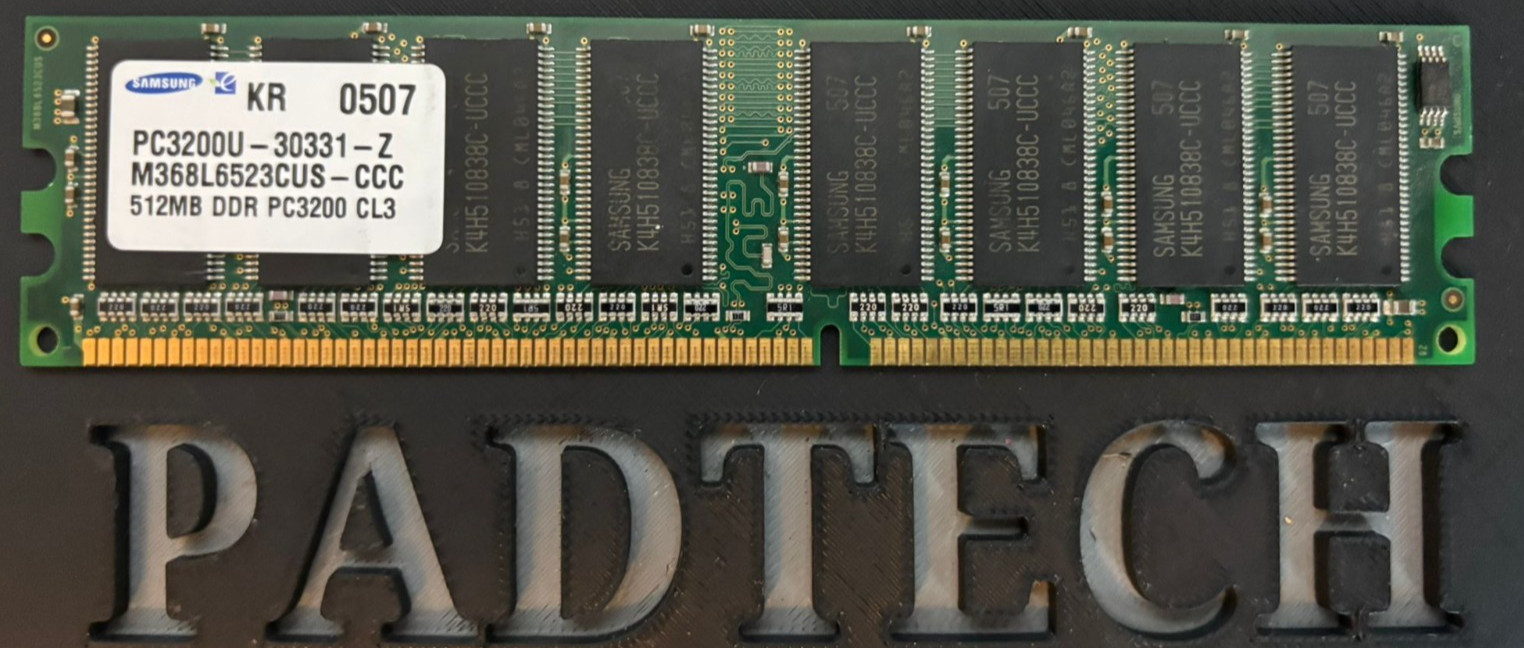 Samsung 512MB PC3200 DDR-400MHz Non-ECC Unbuffered CL3 184-Pin DIMM ( Tested)
