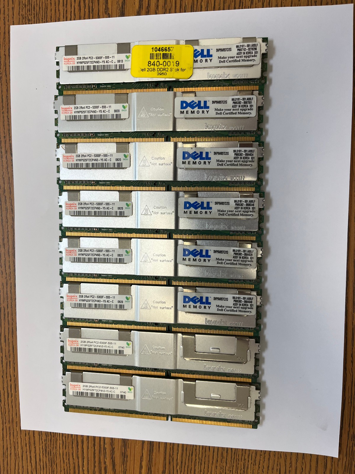 16 GB SERVER SRAM KIT - (Hynix 2GB 2Rx4 PC2-5300F-555-11) x 8
