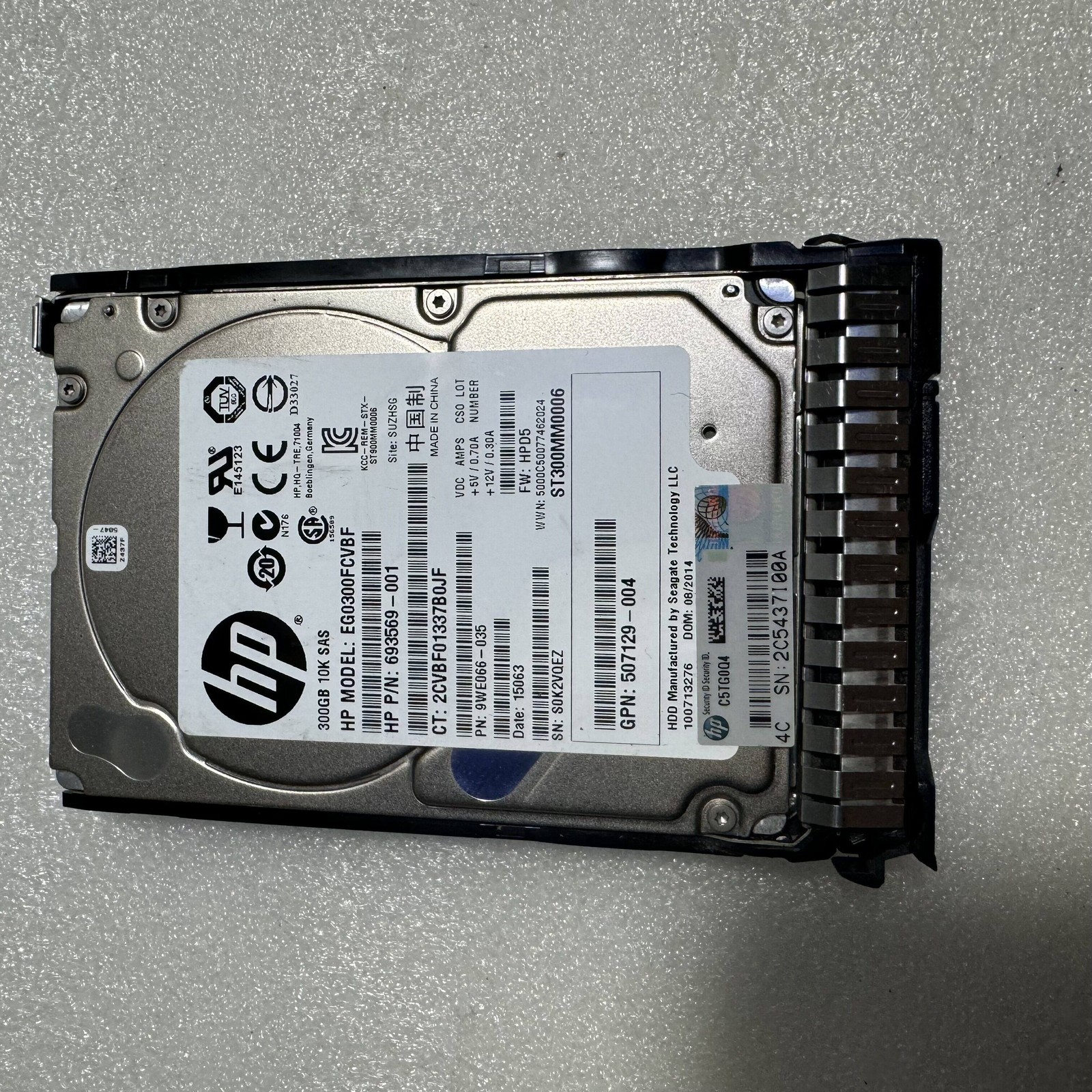 For HP 653955-001 652564-B21 300G 10K SAS 2.5 G8 G9 Hard Drive