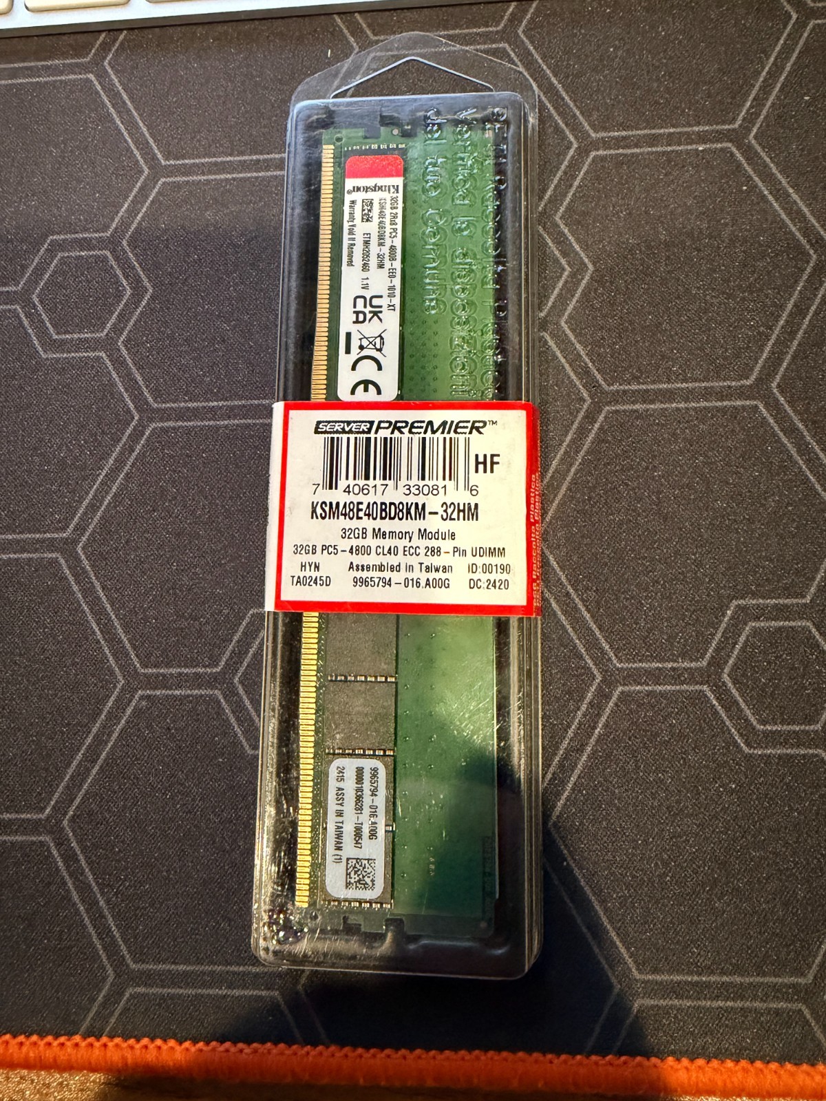 Kingston Server Premier 32GB DDR5-4800 ECC UDIMM KSM48E40BD8KM-32HM New Sealed