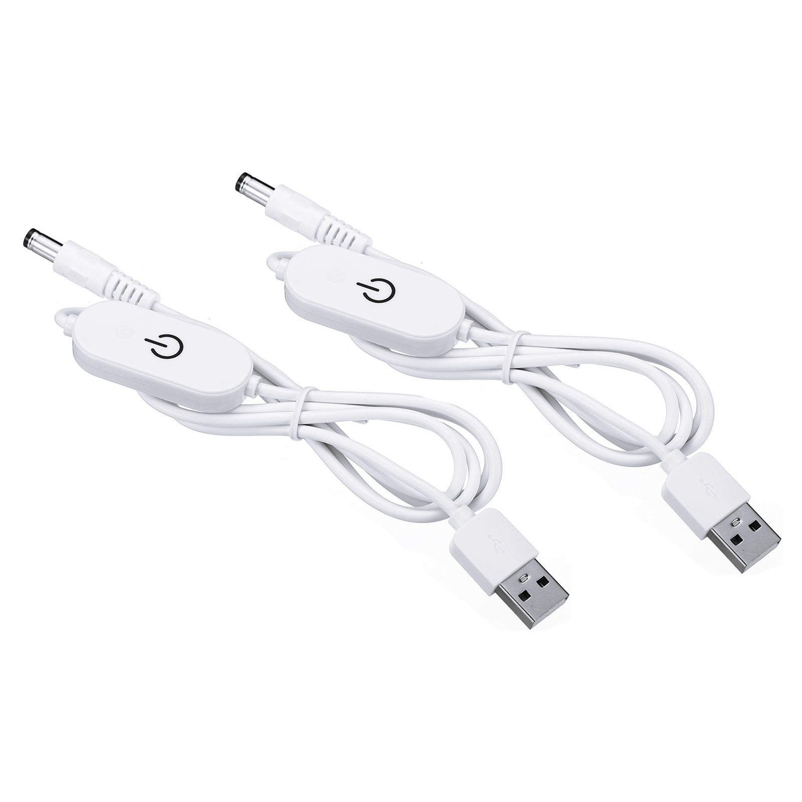 2 x LED Touch Inline Dimmer Switch USB Male to 5.5x2.1mm DC Male Controller