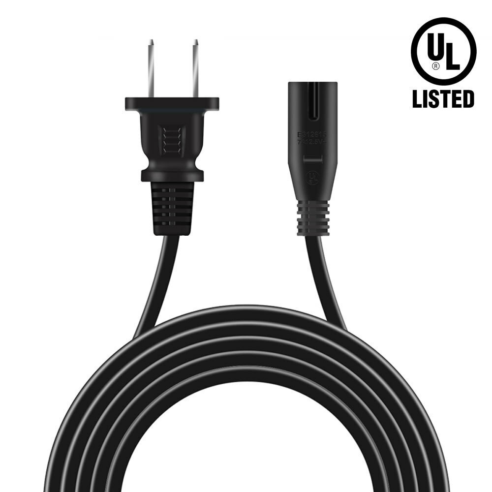 5ft UL 2-Prong Pin AC Power Supply Cable Lead Wire Power Cord For Desktop Laptop