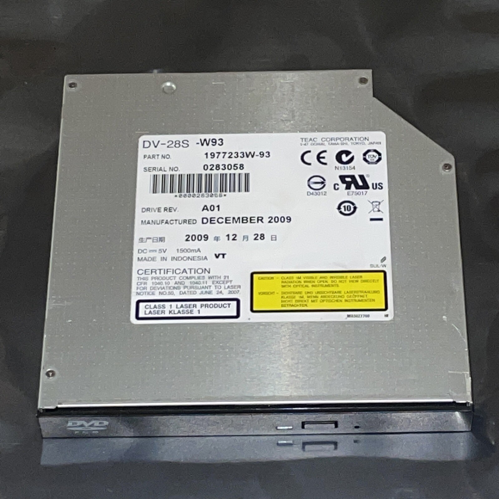 TEAC SATA DVD-ROM DV-W28S W93 Drive for Notebook / Server