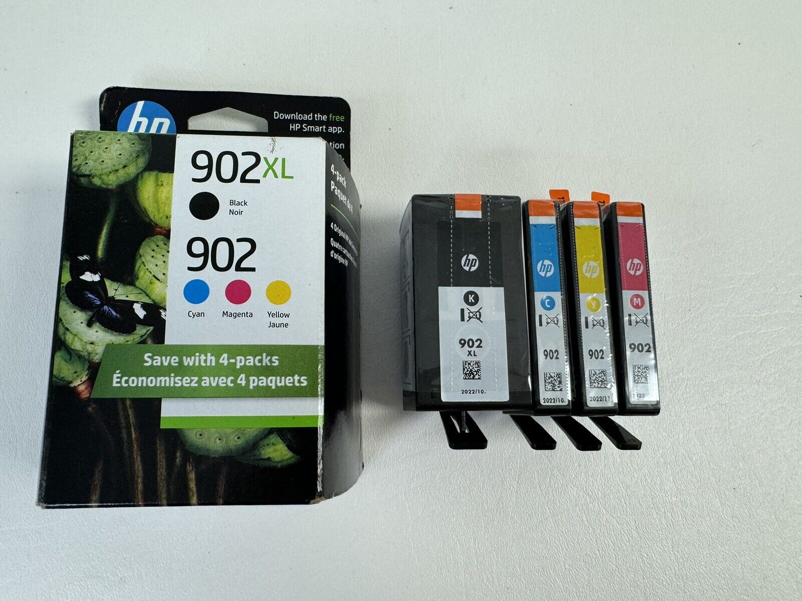 LOT 2 Genuine HP 902XL 902 Black Color 4PK Ink Cartridges OfficeJet Pro 6954 NEW