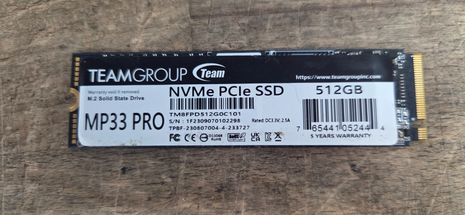 Team Group Inc MP33 PRO TM8FPD512G0C101 512GB SSD