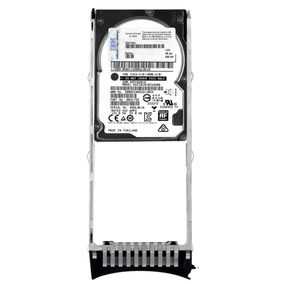 IBM 1.8TB 10K SAS 12G 2.5" Enterprise HDD 01NN114 HUC101818CS4200 0B31795