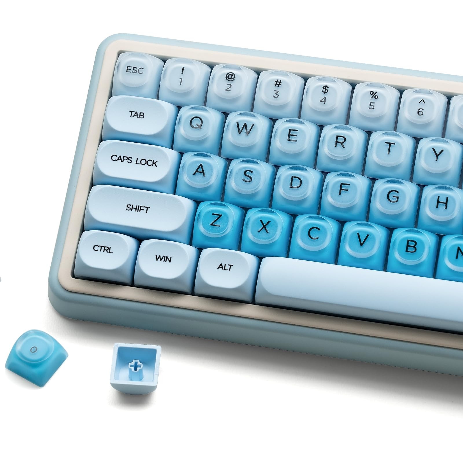 132 Keys PBT Keycaps, Jelly Keycaps Cute Custom Creamy Key caps MOA Profile f...