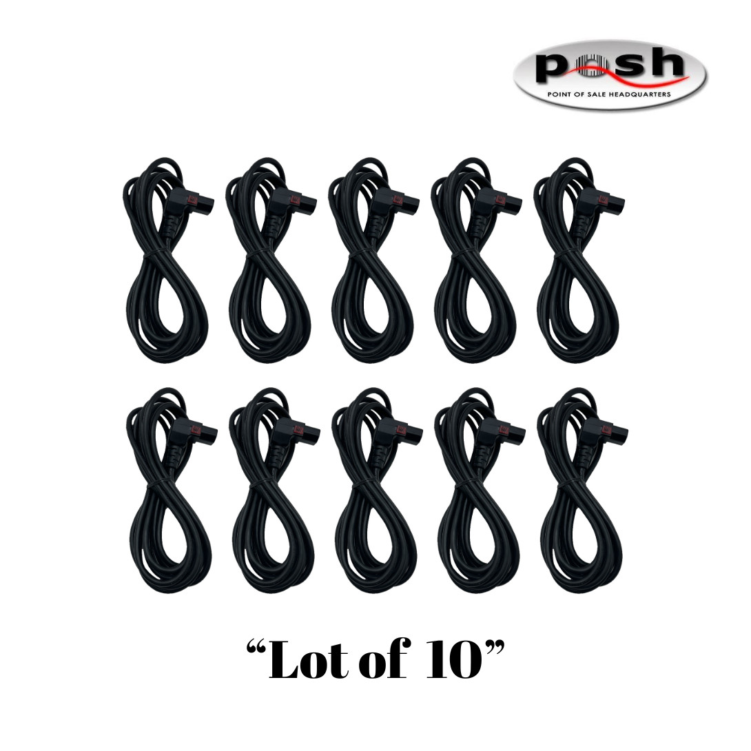 "Lot of 10" NEW 12' 18/3 SVT 105°C BLACK NEMA 5- 15P to C13 Auto-Lock Power Cord