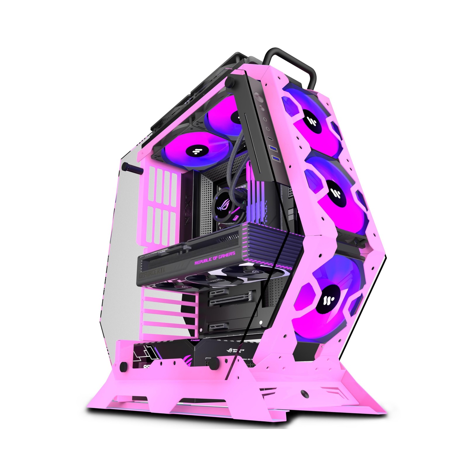 KEDIERS PC Case C570 ATX Mid Tower Tempered Glass Gaming Computer Open Frame ...