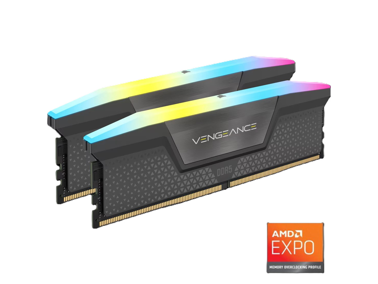 CORSAIR Vengeance RGB 16GB (2 x 8GB) 288-Pin PC RAM DDR5 6000 (PC5 48000) Deskto