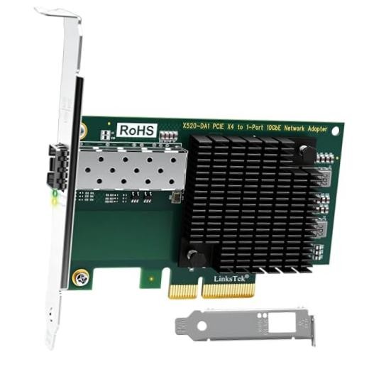 10Gb/s SFP+ Fiber Port Ethernet Adapter for NAS & Desktop PCs. PCIE x4 X520-DA1