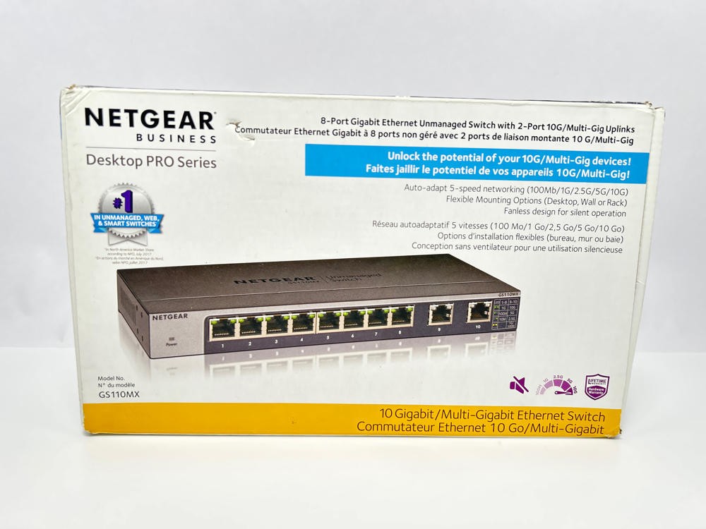 NETGEAR GS110MX 10-Port Unmanaged Ethernet Switch 2x 10G Multi-Gig 8x Gigabit