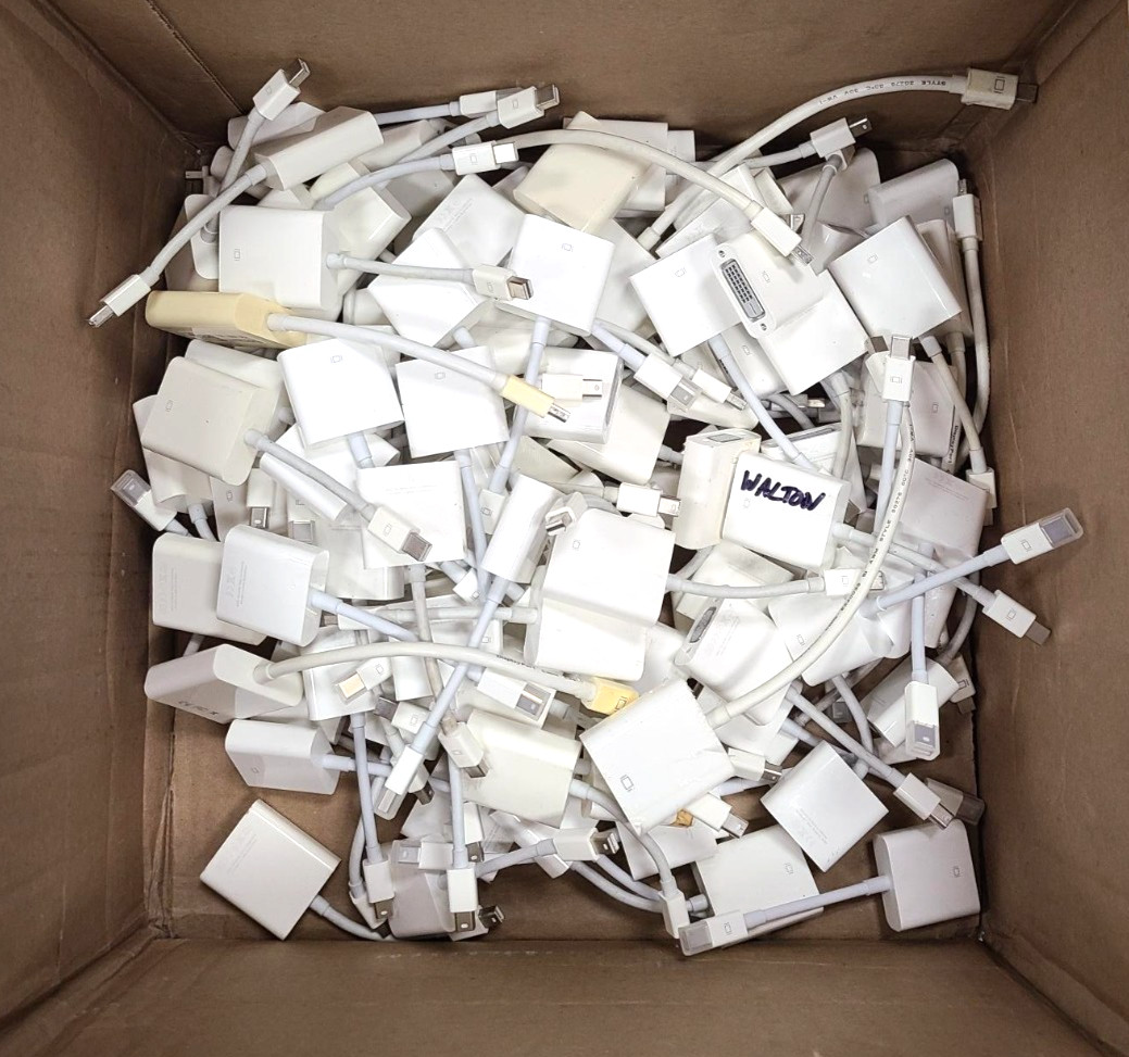 Large Lot of 135,  Apple A1307 Mini DisplayPort to VGA Adapter - White