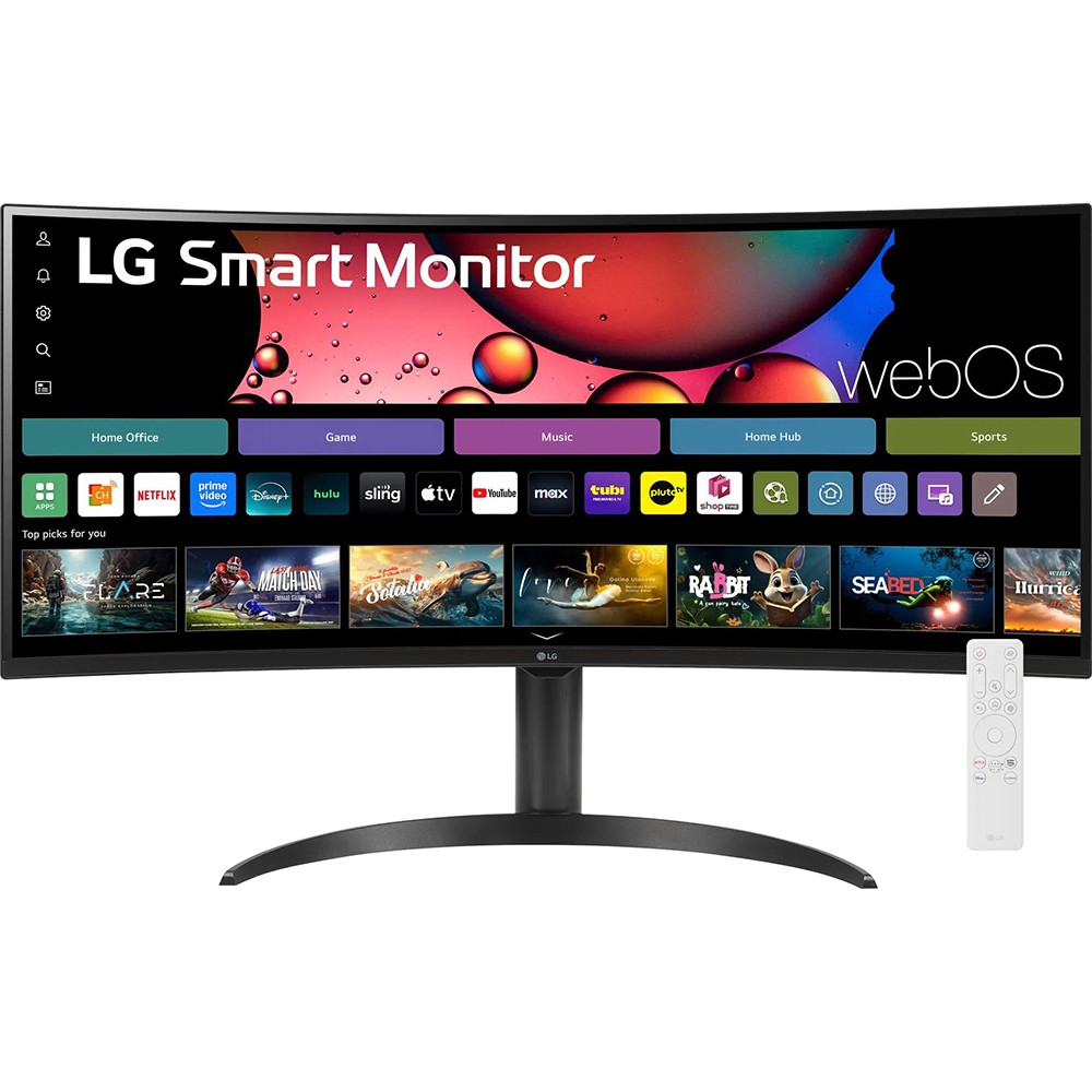 LG 34 Inch Smart Monitor WQHD 1440P Curved Screen 100Hz with Adjustable | Open B