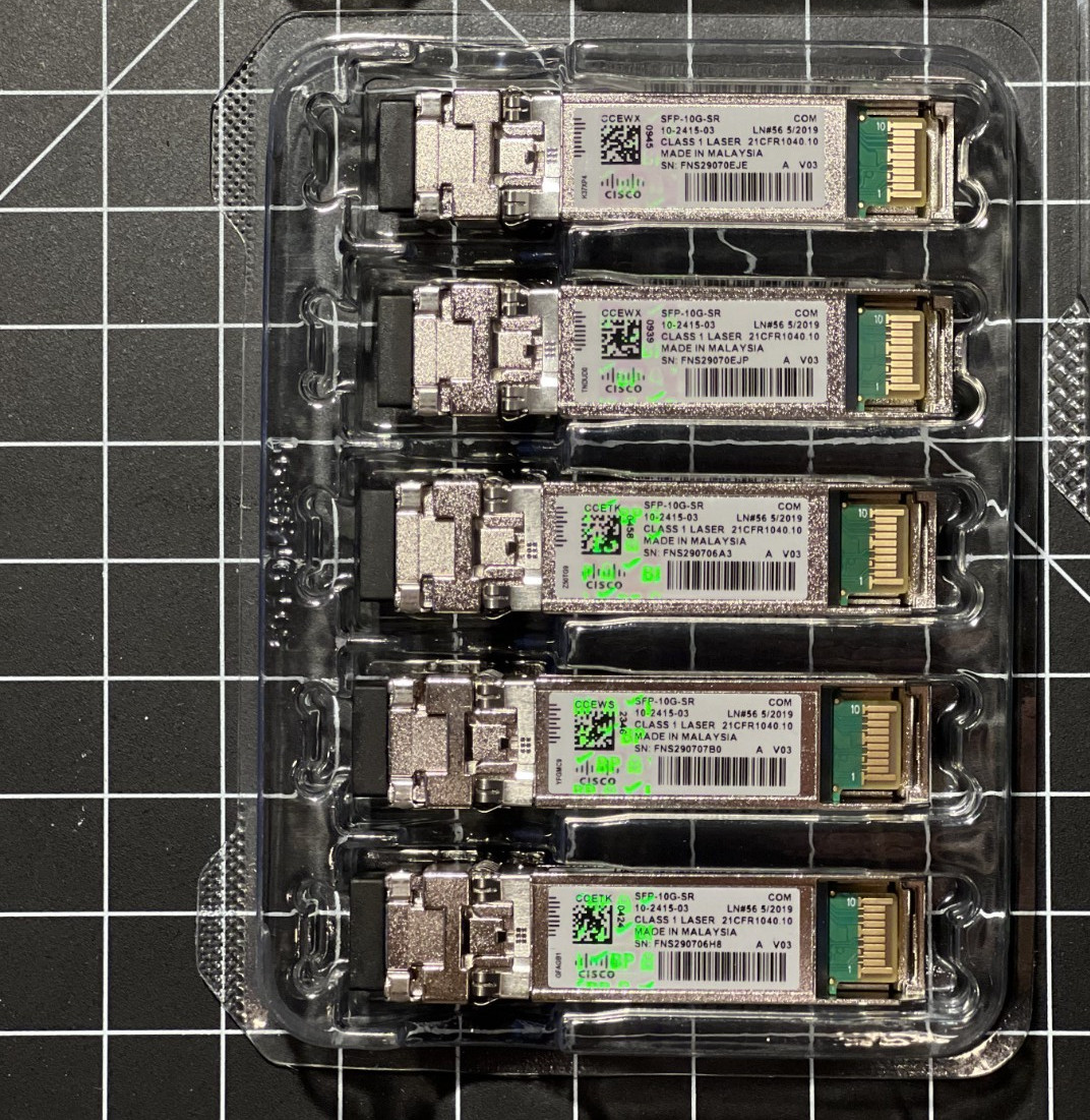 Cisco SFP10GSR Genuine 10GBASESR SFP Module 850nm 300mWHologram G1N
