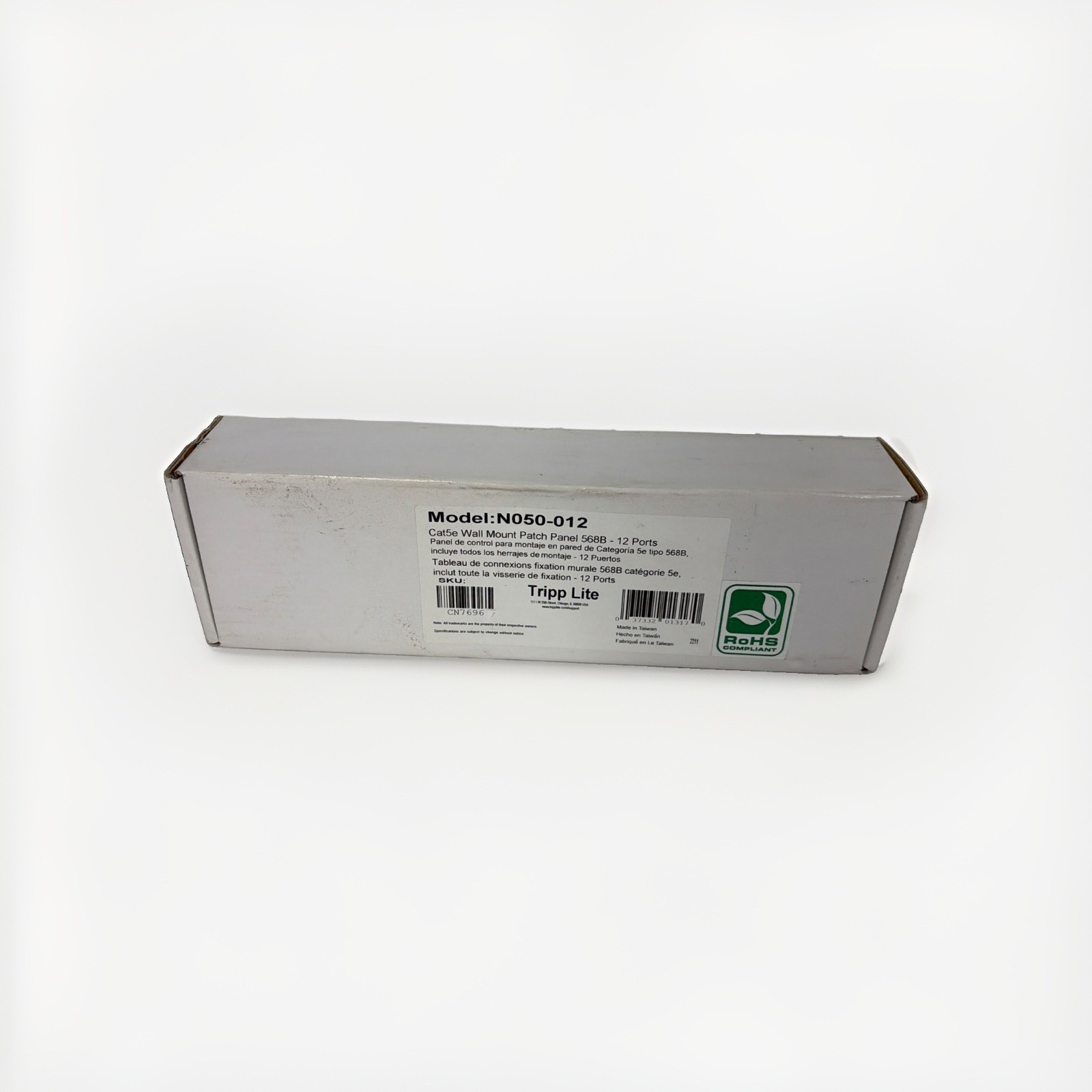 Tripp Lite N050-012 12-Port Cat5e Wall Mount Patch Panel 568B RJ45 Ethernet T11