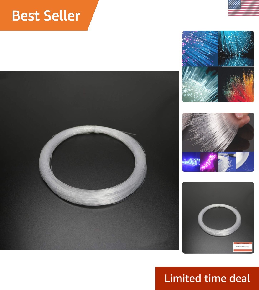 Flexible Fiber Optic Cable, 328ft, Ideal for Enchanting Indoor & Outdoor Decor
