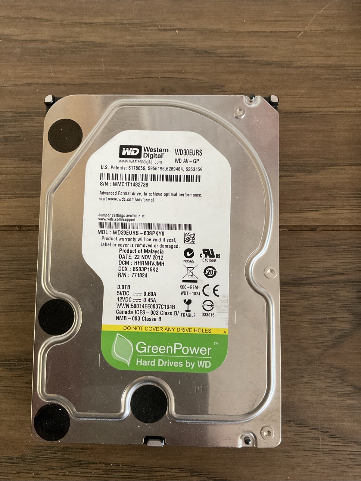 Western Digital WD GreenPower WD30EURS-63SPKY0 3TB 5400RPM 3.5" SATA AV-GP