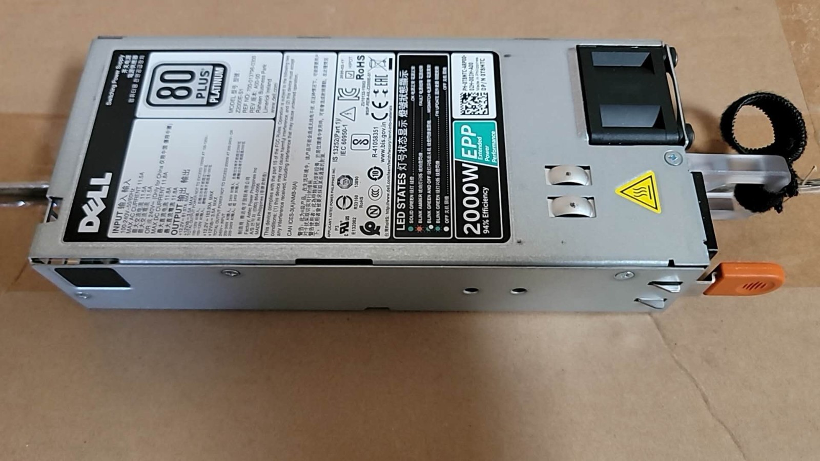 Dell T8MTC Poweredge FX2 2000W EPP 80+ Platinum PSU