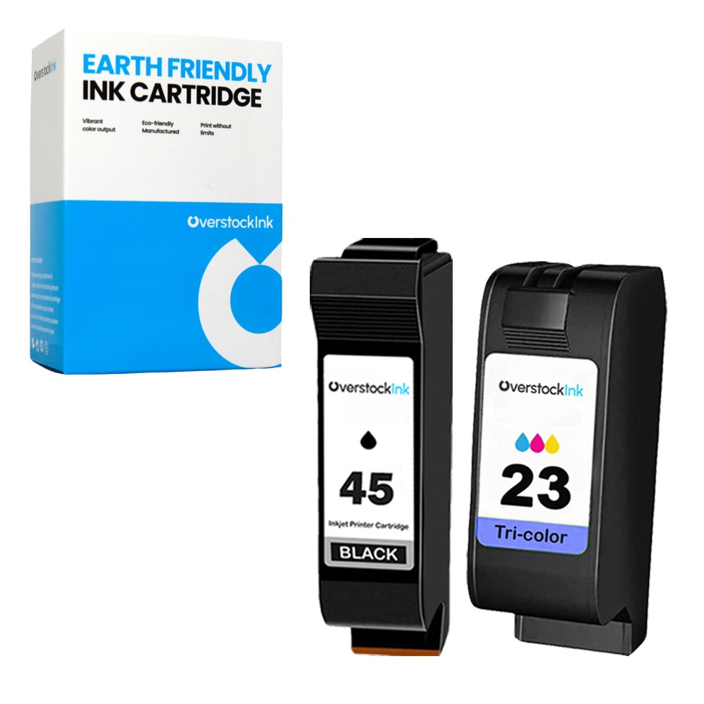 OSI 2PK Compatible HP 45 23 Ink Cartridges Combo Pack for OfficeJet R45 R60 R65