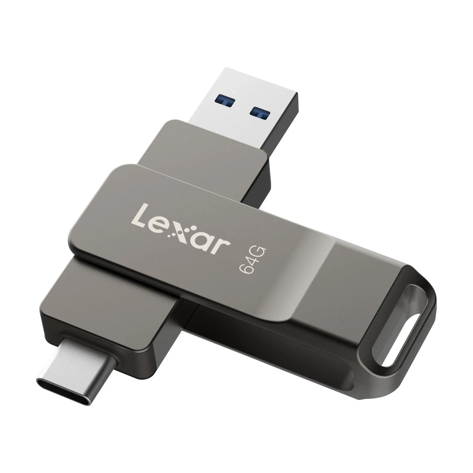 Lexar D40E 64GB Dual USB 3.2 Gen 1 Type-C Jump Drive, 64GB, Titanium Grey