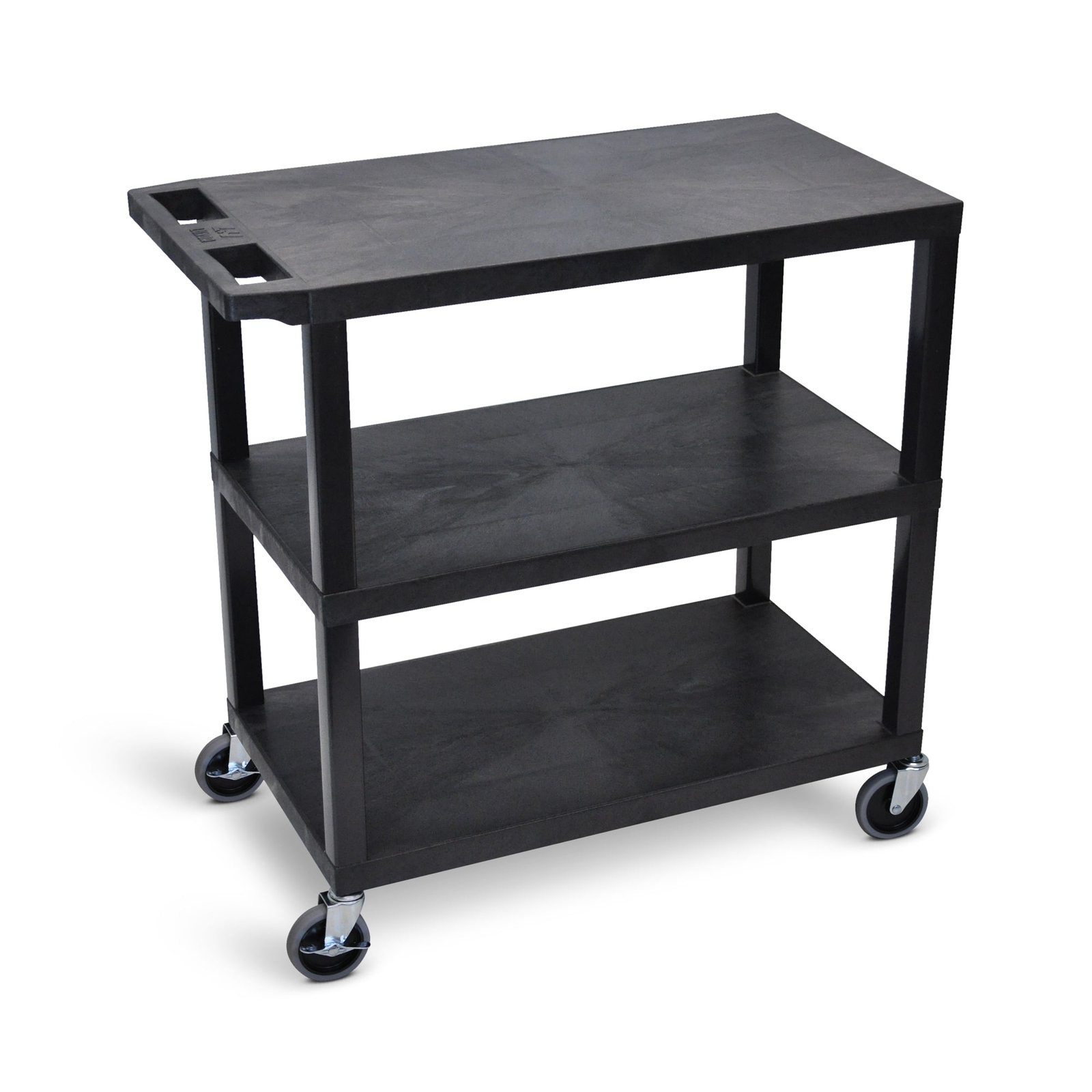 Luxor EC222-B 32" x 18" Cart - Three Flat Shelves