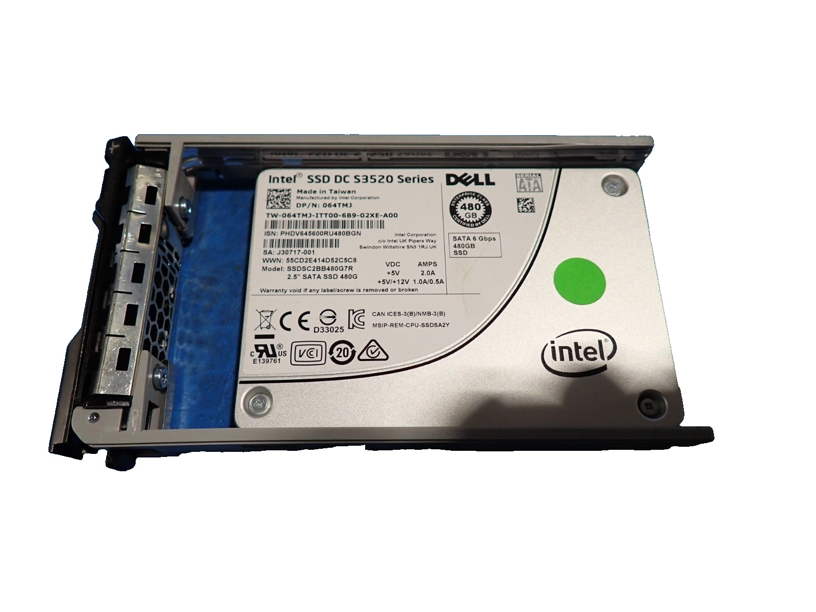 Dell 064TMJ 480GB SATA Read-Intensive MLC 6Gbps 2.5 SSD Internal Solid-State