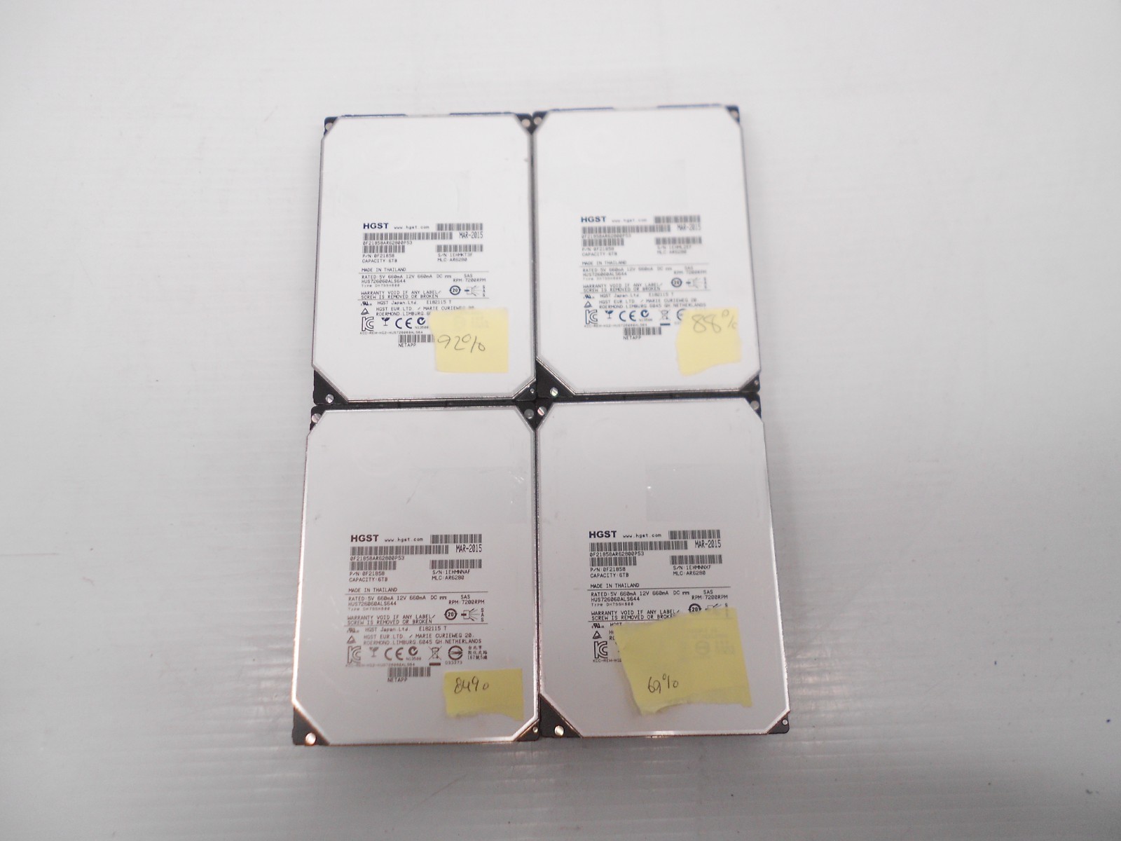 READ: Lot of 4 HGST 6TB 7.2K SAS 3.5" Hard Drive 12Gbps Dell HP HUS726060ALS644