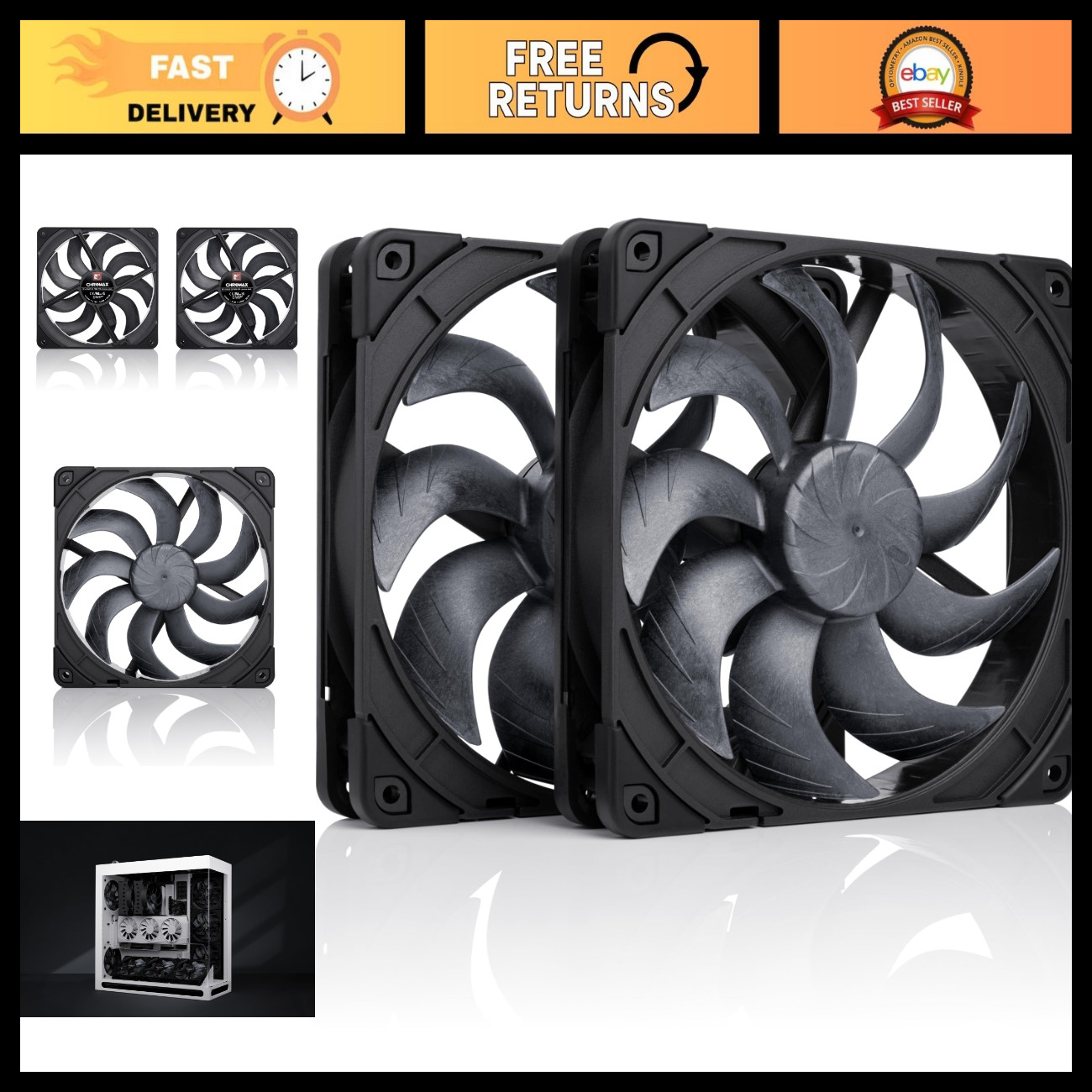High-Performance 140mm PWM Quiet Fans - Low Noise, Efficient Cooling Solution