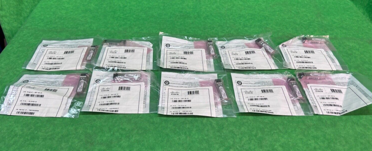 New Sealed CISCO 10-2143-01 - SFP-GE-S, 1000BaseSX LC MM Optic  LOT OF 10  @ E
